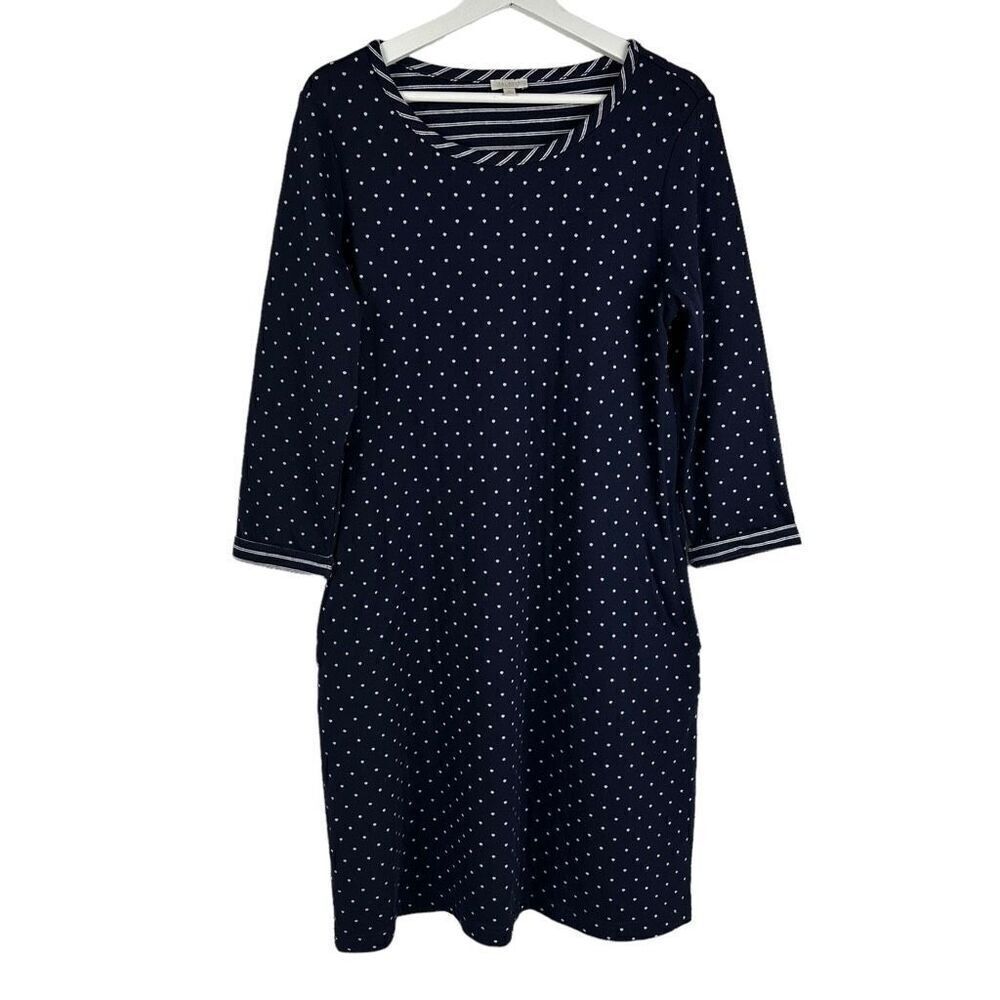 Talbots Navy Polka Dot Dress size Medium